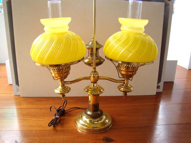 A lovely late 19th century double student lamp